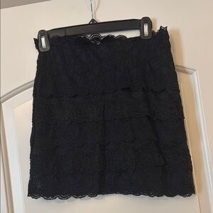 Silence + Noise Black Ruffled Bubble Mini Skirt